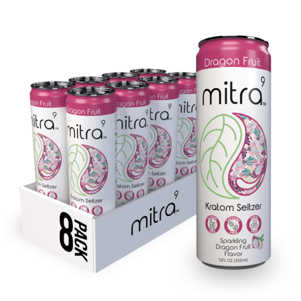 8x Dragon Fruit Mitra9 Kratom Seltzer Drink | 45mg Mitragynine