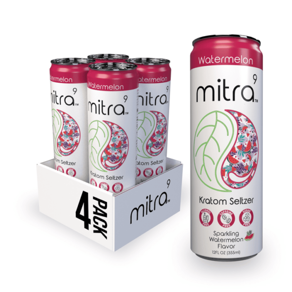 4x Watermelon Mitra9 Kratom Seltzer Drink | 45mg Mitragynine