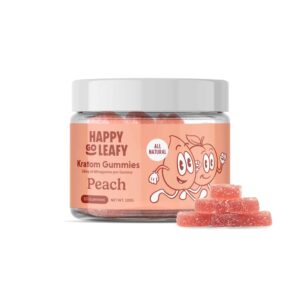 Happy Go Leafy Peach Kratom Gummies