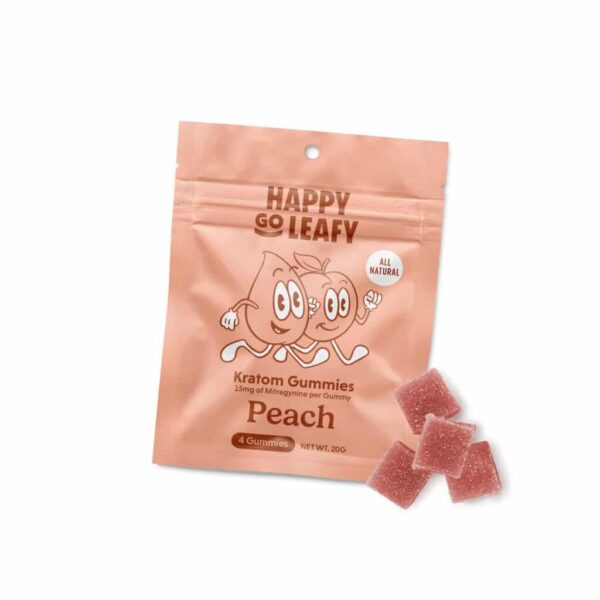 Happy Go Leafy Peach Kratom Gummies